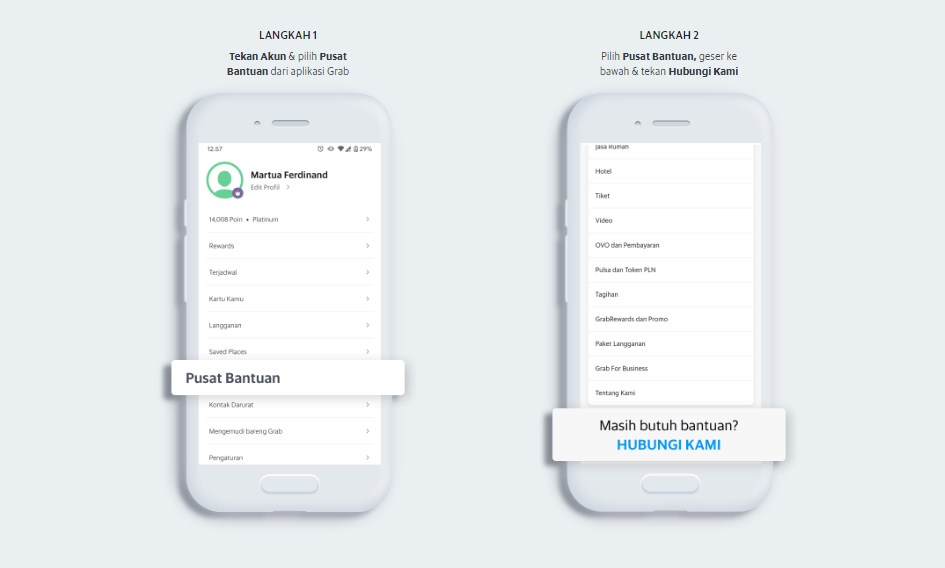 Cara menghubungi Call center Grab via Aplikasi