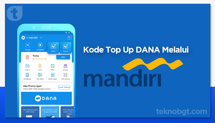 Kode Top Up Dana via Bank Mandiri
