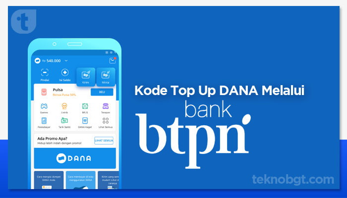 Kode Top Up Dana via bank btpn