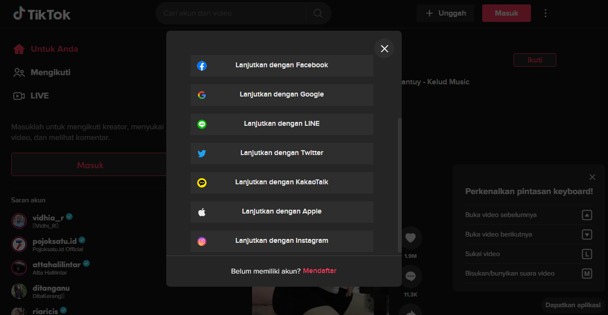 Cara Login Tiktok Web